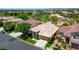 Aerial view of a single-Gathering home showing its well-maintained landscaping and surrounding neighborhood at 2113 Scarlet Rose Dr, Las Vegas, NV 89134