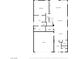 Floorplan of the first floor of the home with kitchen, garage, and living spaces at 2577 Tolmezzo St, Henderson, NV 89044