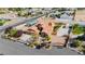 Aerial view of desert home with desert landscaping and enclosed backyard at 4620 N Tee Pee Ln, Las Vegas, NV 89129