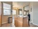 View from kitchen featuring an island with pendant lighting and open access to dining area at 6916 Gothic Marigold St, Las Vegas, NV 89149