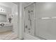 Clean bathroom featuring a glass-enclosed shower and modern fixtures at 8070 W Russell Rd # 1023, Las Vegas, NV 89113