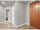 Hallway with a view into a living room, showcasing the floor plan and flow of the home at 8255 Las Vegas Blvd # 722, Las Vegas, NV 89123