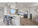 Modern kitchen with breakfast bar and stainless steel appliances at 8255 Las Vegas Blvd # 722, Las Vegas, NV 89123