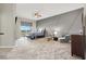 Spacious main bedroom featuring a decorative wall, large bed, and seating for relaxation at 8255 Las Vegas Blvd # 722, Las Vegas, NV 89123