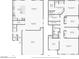 Detailed two-story floorplan showcasing the layout of the kitchen, living room, bedrooms and garage at 9238 Bluemist Falls St, Las Vegas, NV 89123
