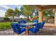 Charming outdoor patio with dining table and chairs, perfect for entertaining overlooking the backyard at 1513 Ravanusa Dr, Henderson, NV 89052
