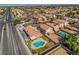 High-angle view of the home and backyard pool showcasing the house's location and outdoor amenities at 3937 Country Lights St, Las Vegas, NV 89129