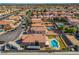 High-angle view of the home and backyard pool showcasing the house's location and outdoor amenities at 3937 Country Lights St, Las Vegas, NV 89129
