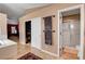 Bathroom showcasing a walk-in shower and closet next to a tub at 3937 Country Lights St, Las Vegas, NV 89129