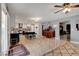 Open kitchen featuring a large island and stainless steel appliances at 3937 Country Lights St, Las Vegas, NV 89129