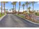 A welcoming entrance to The Lake Club with palm trees and well-maintained landscaping at 4 Via Vittorio Pl, Henderson, NV 89011