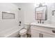 Bathroom featuring a tiled tub/shower, modern fixtures, and a single vanity at 410 Aloha Dr, Henderson, NV 89015