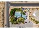 Bird's eye view showcases the property's location with lush landscaping and ample parking at 5515 N Campbell Rd, Las Vegas, NV 89149