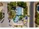 High-angle view revealing lush landscaping, private backyard, and convenient street access at 5515 N Campbell Rd, Las Vegas, NV 89149