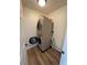 Convenient laundry room features stacked washer and dryer units at 5709 Nobleton Ct, North Las Vegas, NV 89081