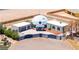 Aerial view showcases the dome-shaped house, modern architecture, and large gated driveway at 7215 Ullom Dr, Las Vegas, NV 89118