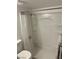 Bathroom with walk in shower with plastic curtain at 901 Sulphur Springs Ln # 101, Las Vegas, NV 89128