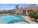 Backyard features an in-ground pool and spa at 920 Serpentina Ave, Las Vegas, NV 89123