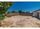 View of an expansive backyard with perimeter block wall at 2112 Hollow Oak Ave, North Las Vegas, NV 89031