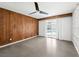 A modern bedroom that includes a sliding door view to a swimming pool at 2245 Sombrero Dr, Las Vegas, NV 89169