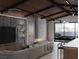 Cozy living area with fireplace, pool table and stylish decor at 2935 Montessouri St, Las Vegas, NV 89117