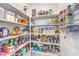 Organized pantry with stocked shelves, providing ample storage for food and household items at 3821 Nesting Wren Dr, North Las Vegas, NV 89084