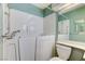 Bathroom with walk-in tub, mirrored wall, and tiled walls at 4724 Victoria Beach Way, Las Vegas, NV 89130