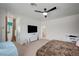 Spacious bedroom with ceiling fan and neutral color palette at 635 Taliput Palm Pl, Henderson, NV 89011