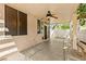 This covered patio offers great space to relax in shady comfort at 9733 Northern Dancer Dr, Las Vegas, NV 89117