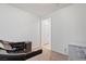 This bedroom contains a closet, plain walls, and neutral carpet at 10347 Restless River St, Las Vegas, NV 89141
