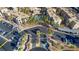 Aerial shot of community entrance with a view of the community pool and parking at 2016 Mesquite Ln # 104, Laughlin, NV 89029