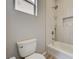 Bathroom with a bathtub, tile surround, shower, and modern fixtures at 3218 Squire St, Las Vegas, NV 89135