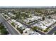 An aerial view of this established neighborhood with its tree-lined streets, pool and well-maintained homes at 3380 Kensbrook St, Las Vegas, NV 89121