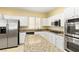 Well-equipped kitchen featuring white cabinets, granite countertops, and stainless-steel appliances at 3828 Prairie Orchid Ave, North Las Vegas, NV 89081