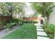 A backyard featuring artificial turf, a barbecue and low maintenance landscaping at 50 Grey Feather Dr, Las Vegas, NV 89135