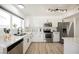 Contemporary kitchen showcasing stainless steel appliances, white cabinets, and an open, airy layout at 716 Vincent Way, Las Vegas, NV 89145