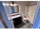 Bathroom featuring modern vanity, a shower-tub combination, and tiled flooring at 8455 W Sahara Ave # 213, Las Vegas, NV 89117