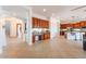 Large open floor plan with a built-in desk area and access to the kitchen at 8824 Killians Greens Dr, Las Vegas, NV 89131