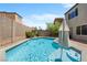 Enjoy the soothing backyard pool amidst desert landscaping creating a private retreat at 9074 Iron Cactus Ave, Las Vegas, NV 89148