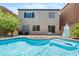 Enjoy the backyard pool, patio and landscaped yard with direct access from the home's sliding glass door at 9074 Iron Cactus Ave, Las Vegas, NV 89148