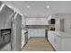 Modern kitchen featuring white cabinetry, stainless steel appliances and gray backsplash at 101 N 19Th St, Las Vegas, NV 89101