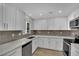 Modern kitchen with stainless steel appliances, white cabinets, and gray tiled backsplash at 101 N 19Th St, Las Vegas, NV 89101