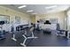 The communal gym features a full range of modern fitness equipment, including weights, machines, and cardio options at 1705 King James St # 203, Las Vegas, NV 89144
