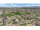 Picturesque aerial view showcasing a residential neighborhood with lush greenery and distant city skyline at 1919 Belcastro St, Las Vegas, NV 89117