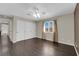 Bedroom showcasing hardwood floors, natural light, and large closet at 1919 Belcastro St, Las Vegas, NV 89117