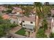 Aerial view of a house with a covered patio and low-maintenance landscaping in the backyard at 2344 Valleywood St, Henderson, NV 89014