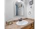 Bathroom featuring a vanity with a sink and decorative accents, providing a functional space at 3363 Pavlo St, Las Vegas, NV 89121