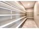 Spacious walk-in pantry with extensive shelving providing ample storage at 4206 Topaz Hills Dr, North Las Vegas, NV 89032