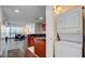 Modern living space featuring an open floor plan, hardwood floors, and an in-unit washer and dryer at 4525 Dean Martin Dr # 2203, Las Vegas, NV 89103