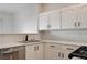 Updated kitchen featuring white cabinets, stainless steel appliances, and modern fixtures at 6533 Sundown Heights Ave, Las Vegas, NV 89130
